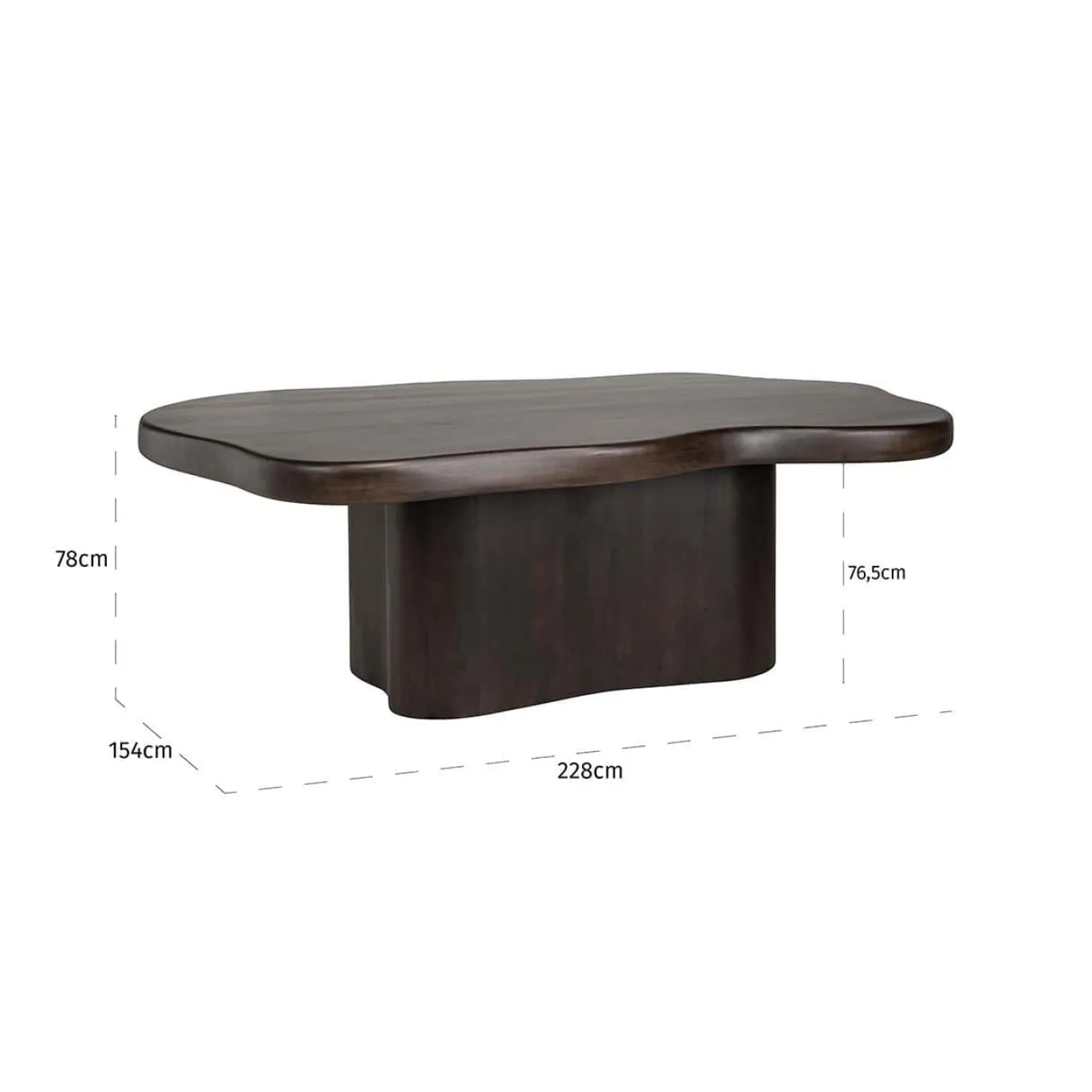 Richmond Eettafel Sherman Organisch Bruin 230x139cm