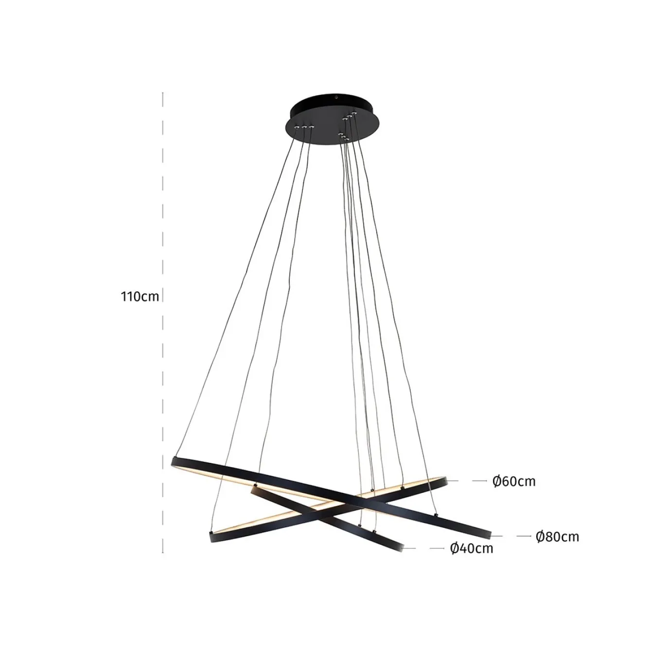 Richmond Hanglamp Amira Zwart