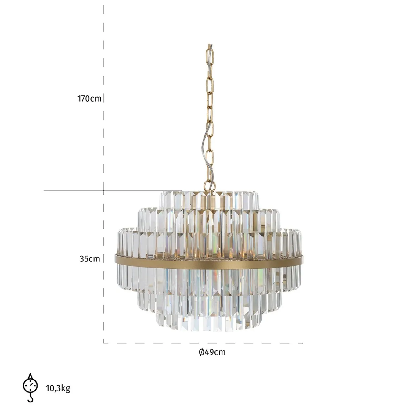 Richmond Hanglamp Desire Klein Brushed Goud