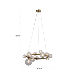Richmond Hanglamp Yosie Brushed Gold Brushed Goud