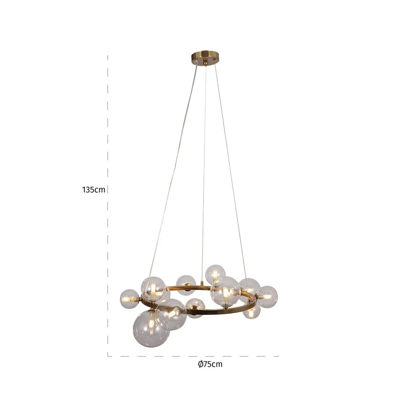 Richmond Hanglamp Yosie Brushed Gold Brushed Goud