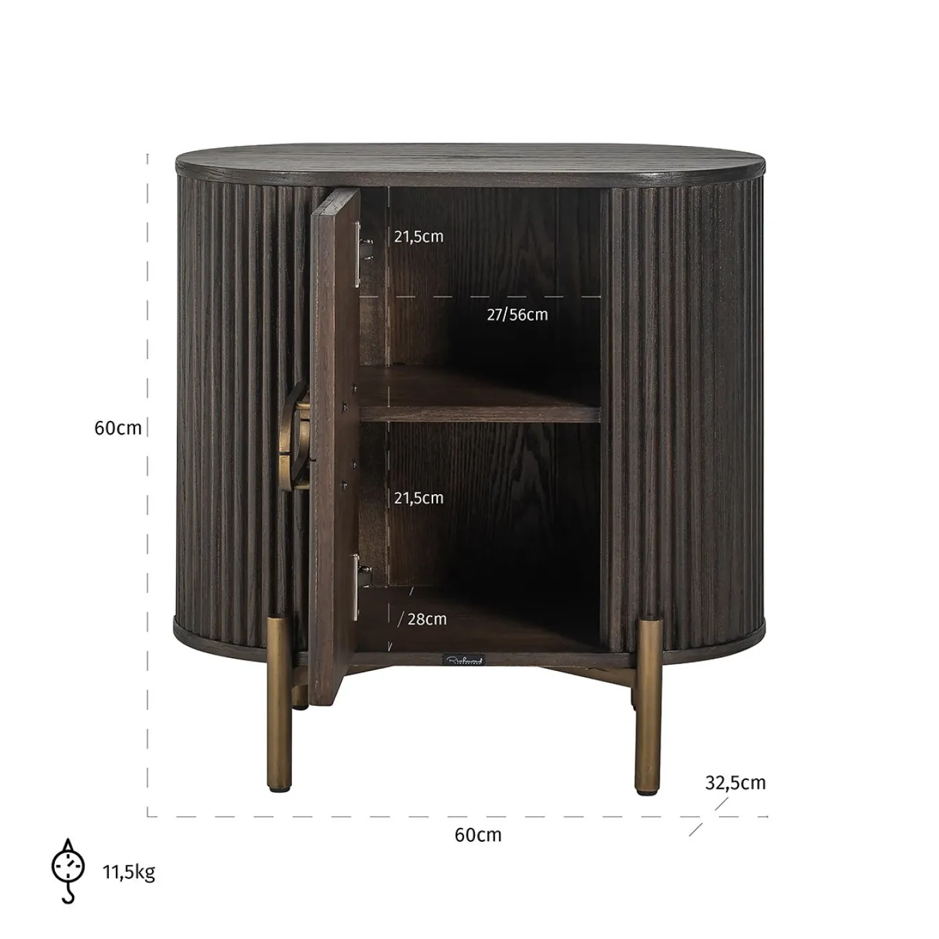 Richmond Kast Luxor 1-Deur Bruin