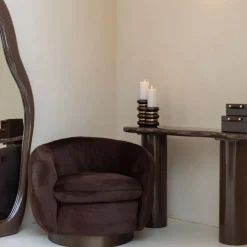 Richmond Loungestoel Colmar Chocoladebruin Fluffy Draaibaar