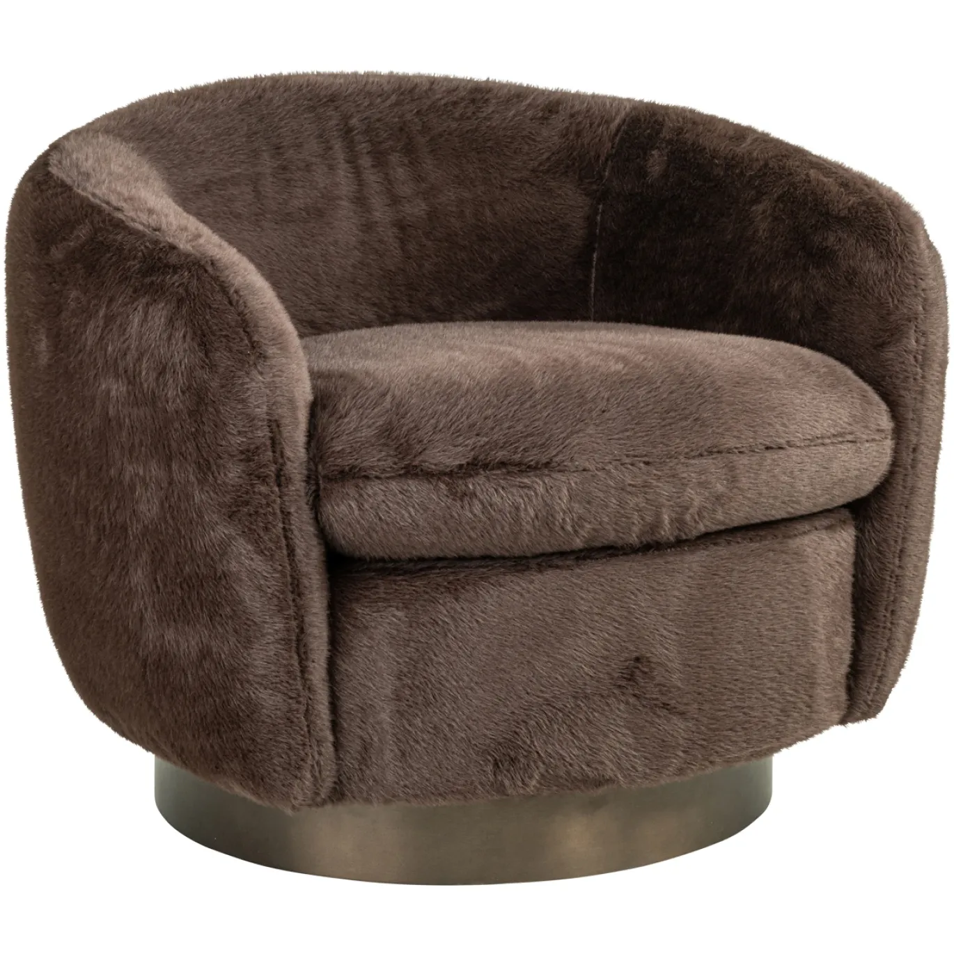Richmond Loungestoel Colmar Chocoladebruin Fluffy Draaibaar