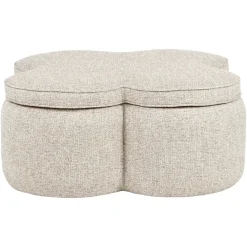 Richmond Poef & Voetenbank Corbeau Zand Tweed