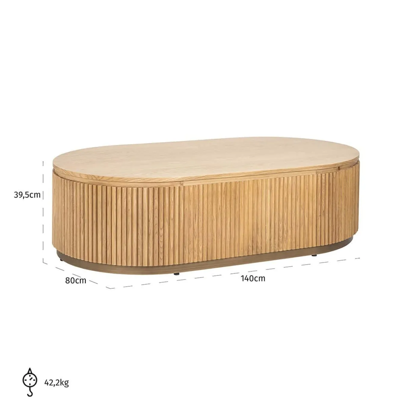 Richmond Salontafel Belfort Capsule Naturel Eiken