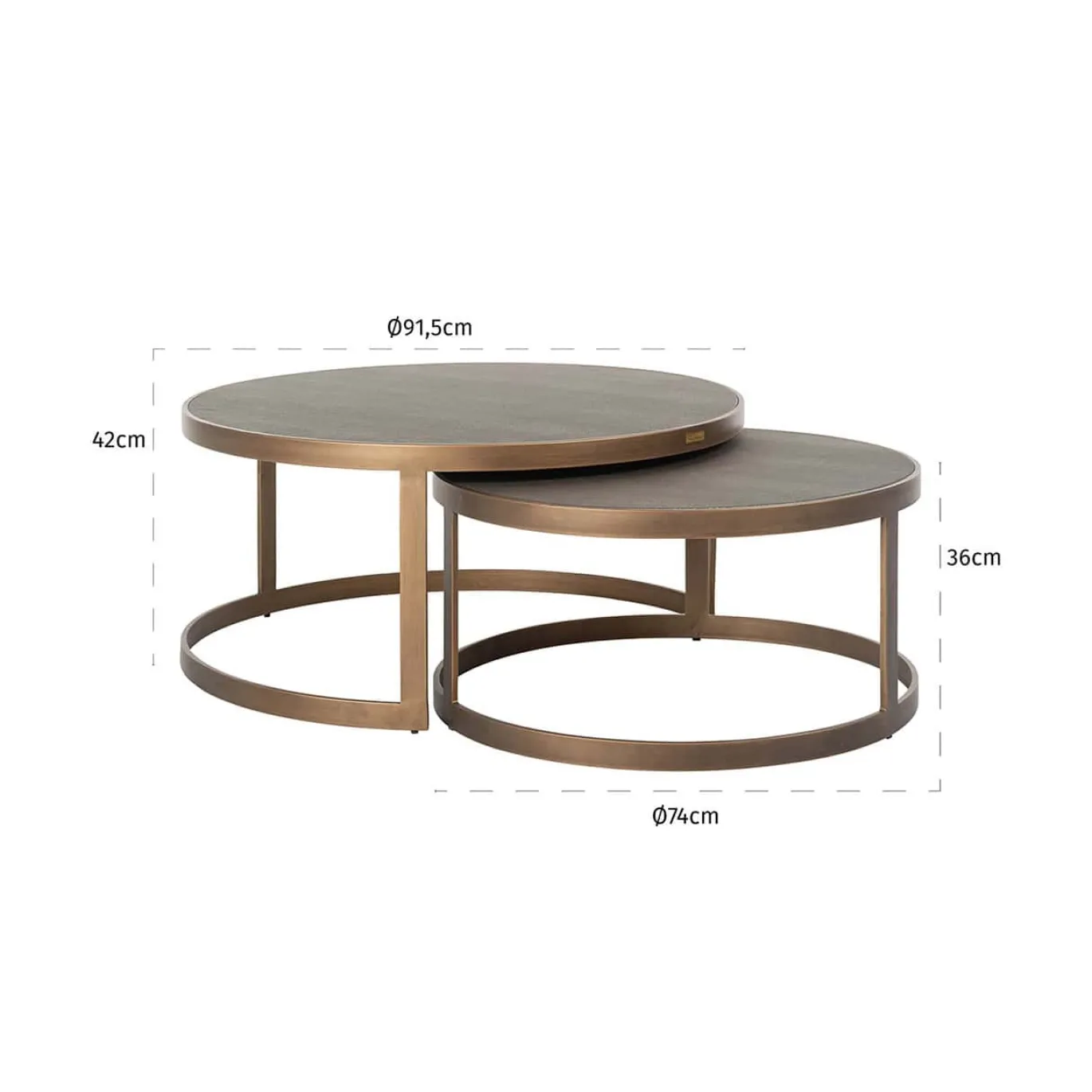 Richmond Salontafel Bloomingville Set Van 2 Rond Shagreen
