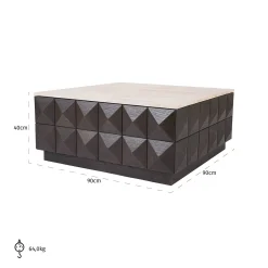 Richmond Salontafel Claremont Bruin 90x90cm