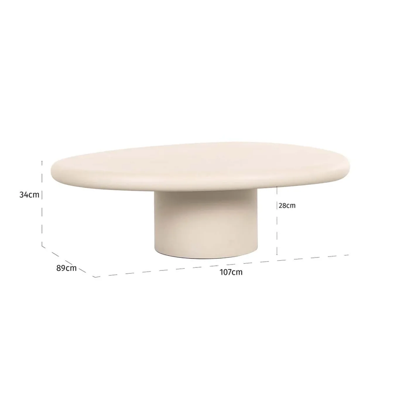 Richmond Salontafel Clayton Organisch Beige 107cm