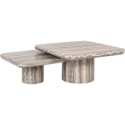Richmond Salontafel Denizly Grijs Faux Travertin Set van 2