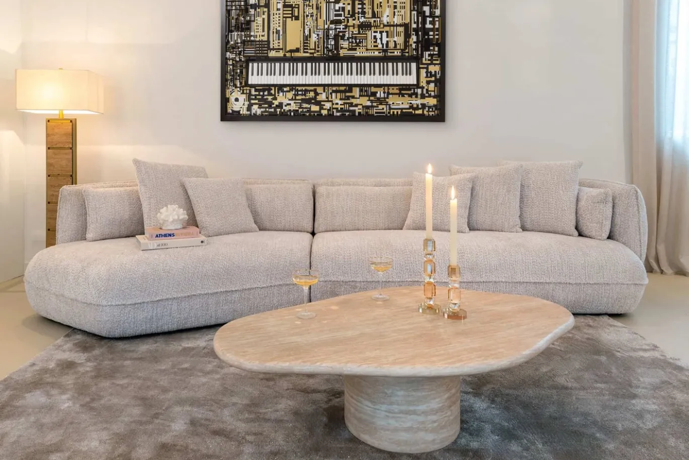 Richmond Salontafel Fictus Faux Travertin Beige 130cm