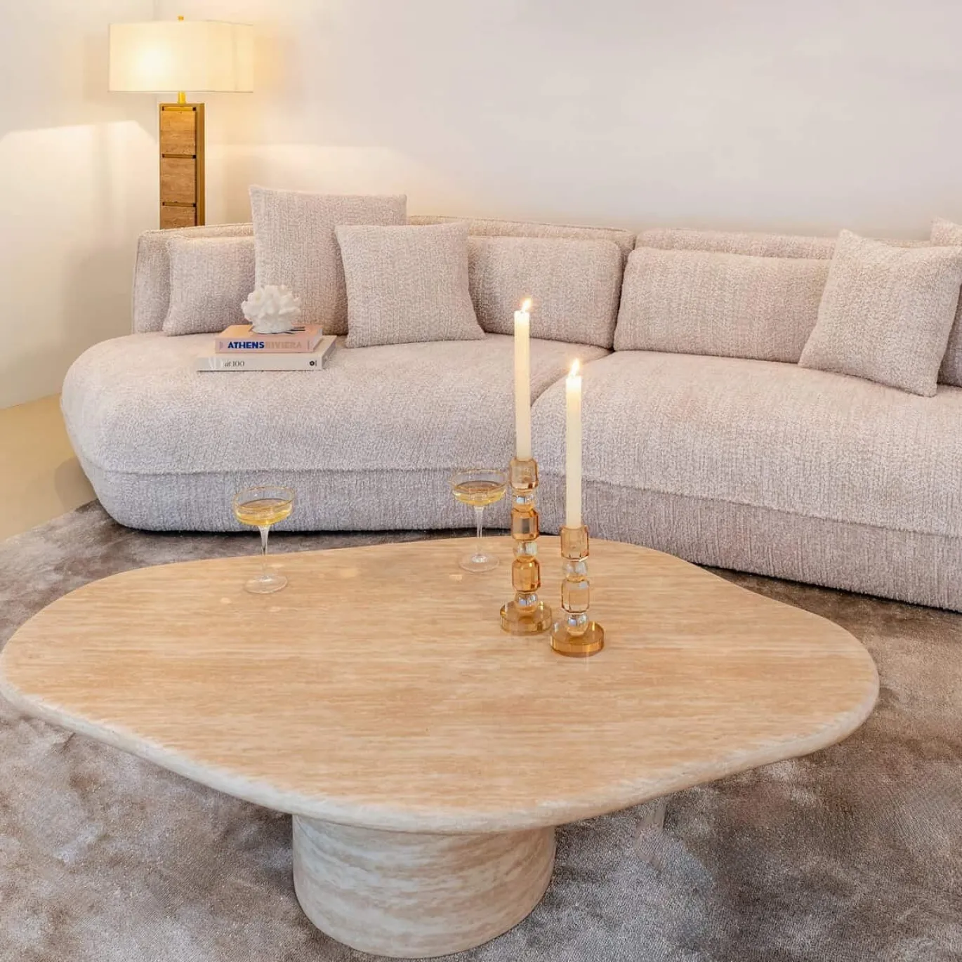 Richmond Salontafel Fictus Faux Travertin Beige 130cm