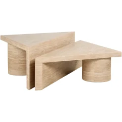 Richmond Salontafel Fictus Faux Travertin Beige Set van 2
