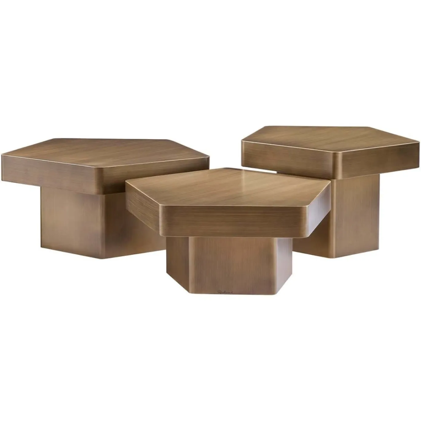 Richmond Salontafel Hexa Goud Set van 3