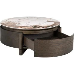 Richmond Salontafel Langford Bruin 1 Lade Ø90cm
