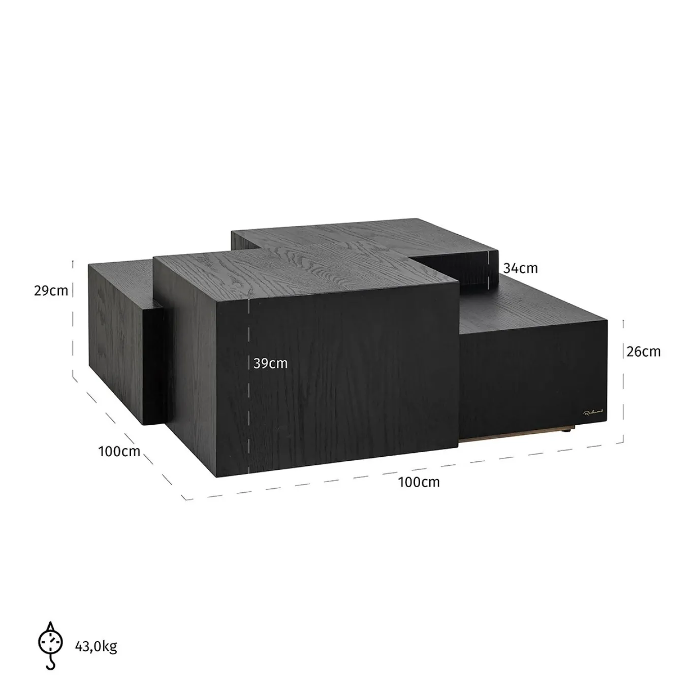 Richmond Salontafel Lennox Zwart Eikenhout