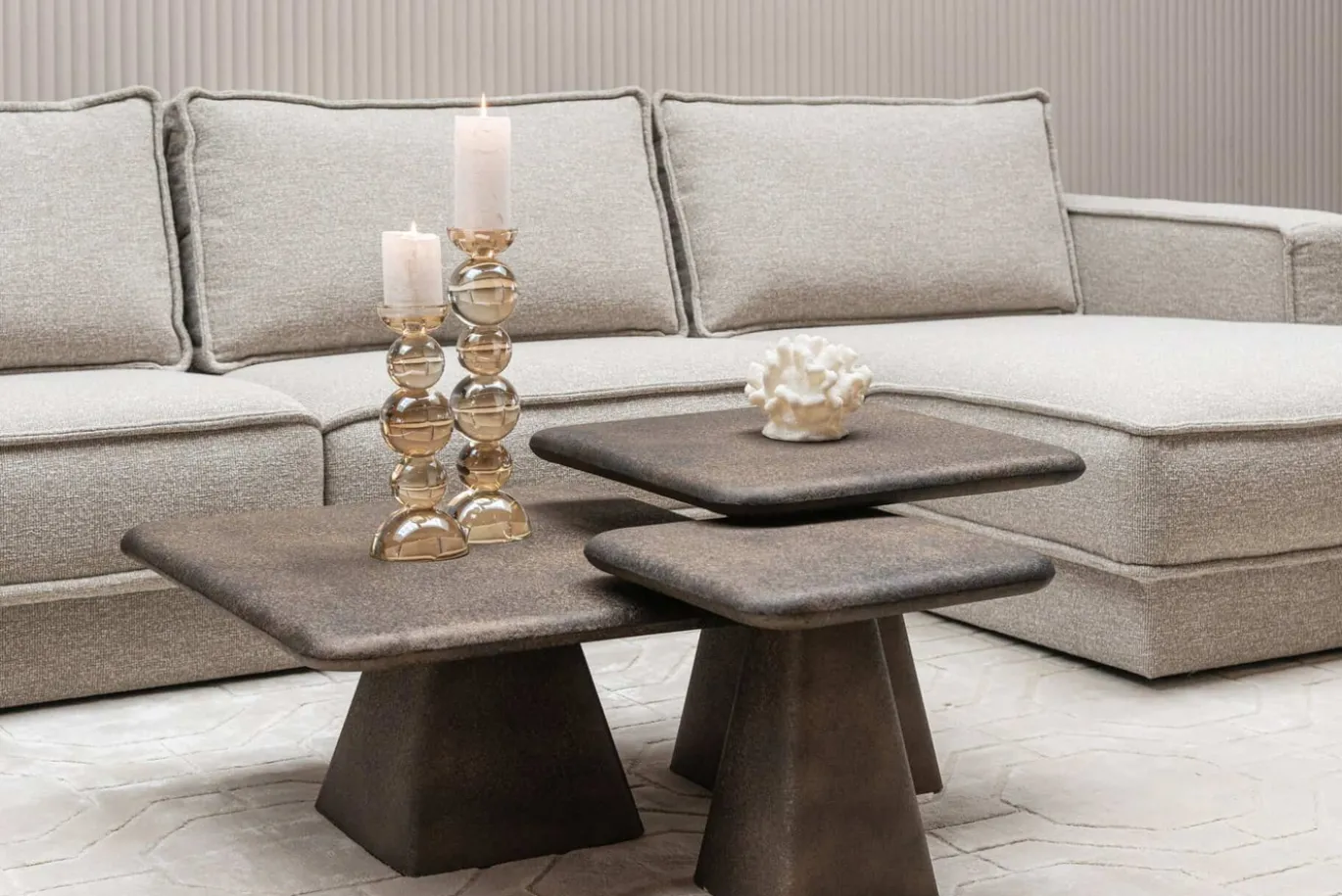 Richmond Salontafel Marlie Goud Set van 3
