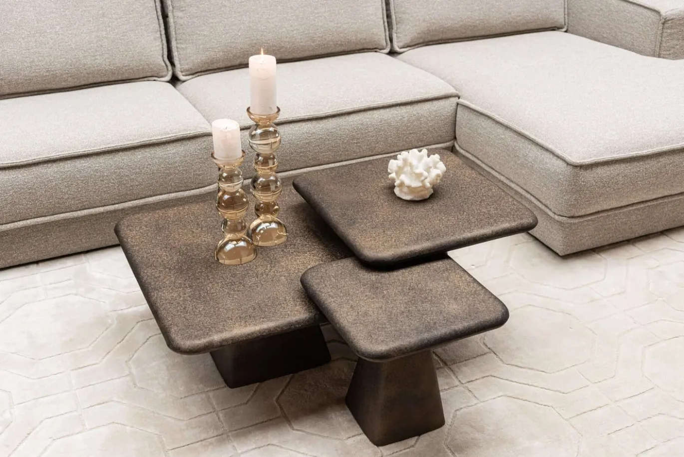 Richmond Salontafel Marlie Goud Set van 3