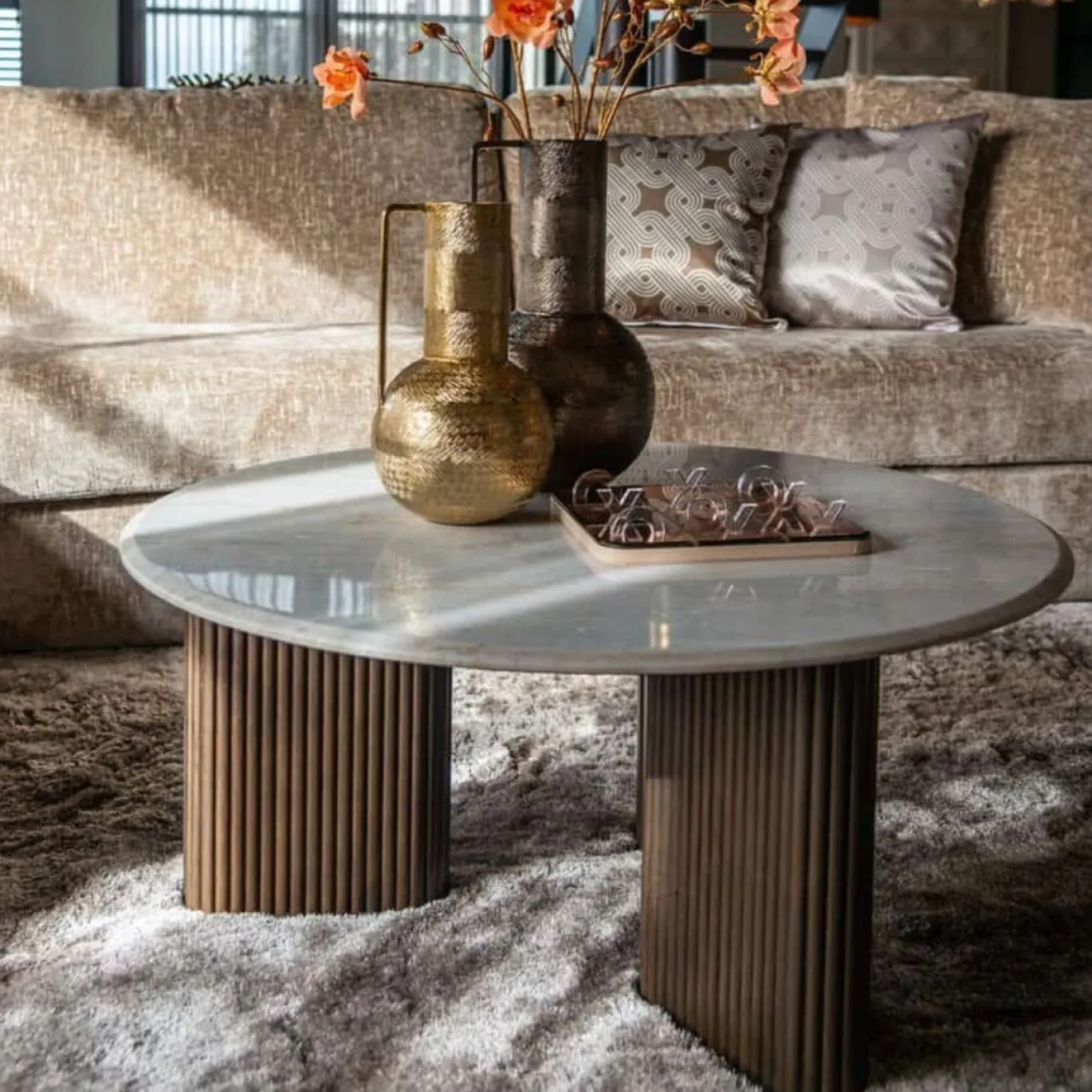 Richmond Salontafel Mayfield Marmer Wit Ø90cm