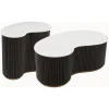 Richmond Salontafel Mayfield Marmer Wit/Bruin Set van 2
