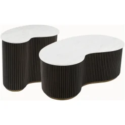 Richmond Salontafel Mayfield Marmer Wit/Bruin Set van 2