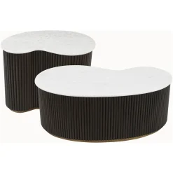 Richmond Salontafel Mayfield Marmer Wit/Bruin Set van 2
