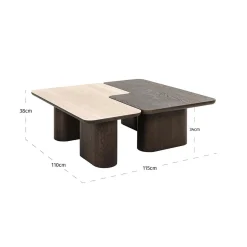 Richmond Salontafel Nando Bruin Set van 2