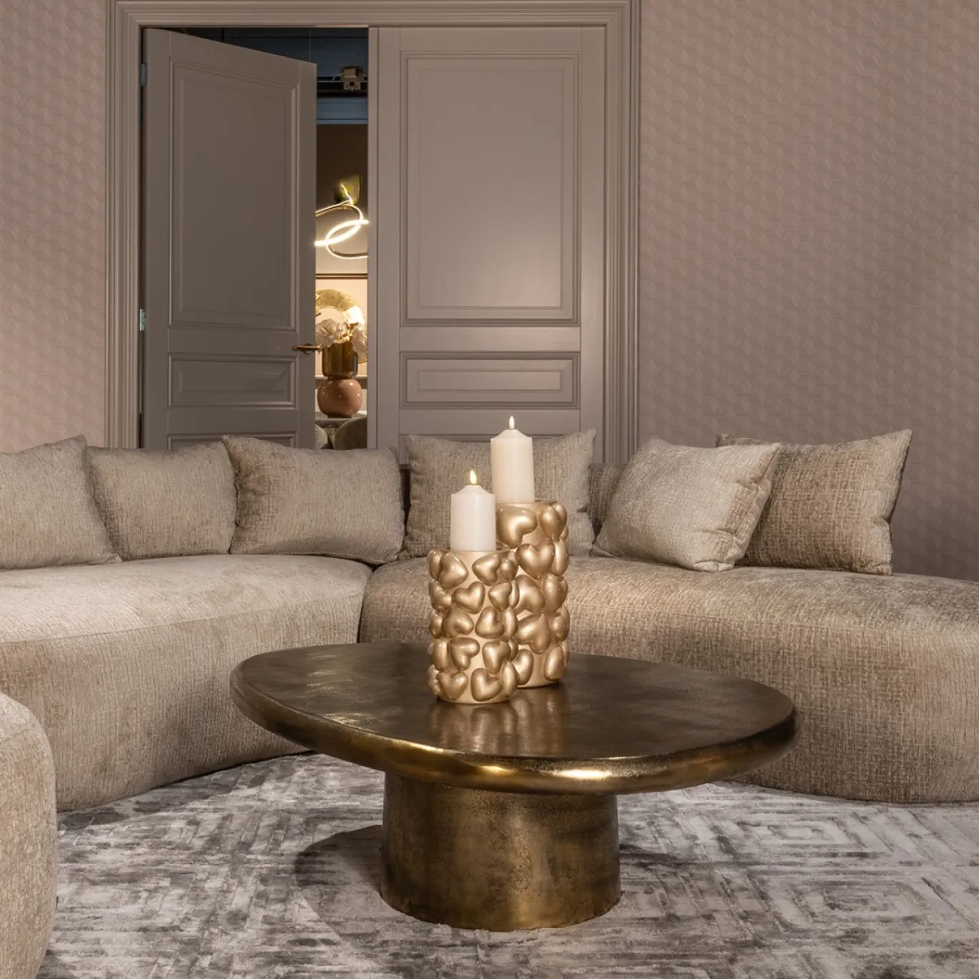 Richmond Salontafel Pulitzer Brass 106cm