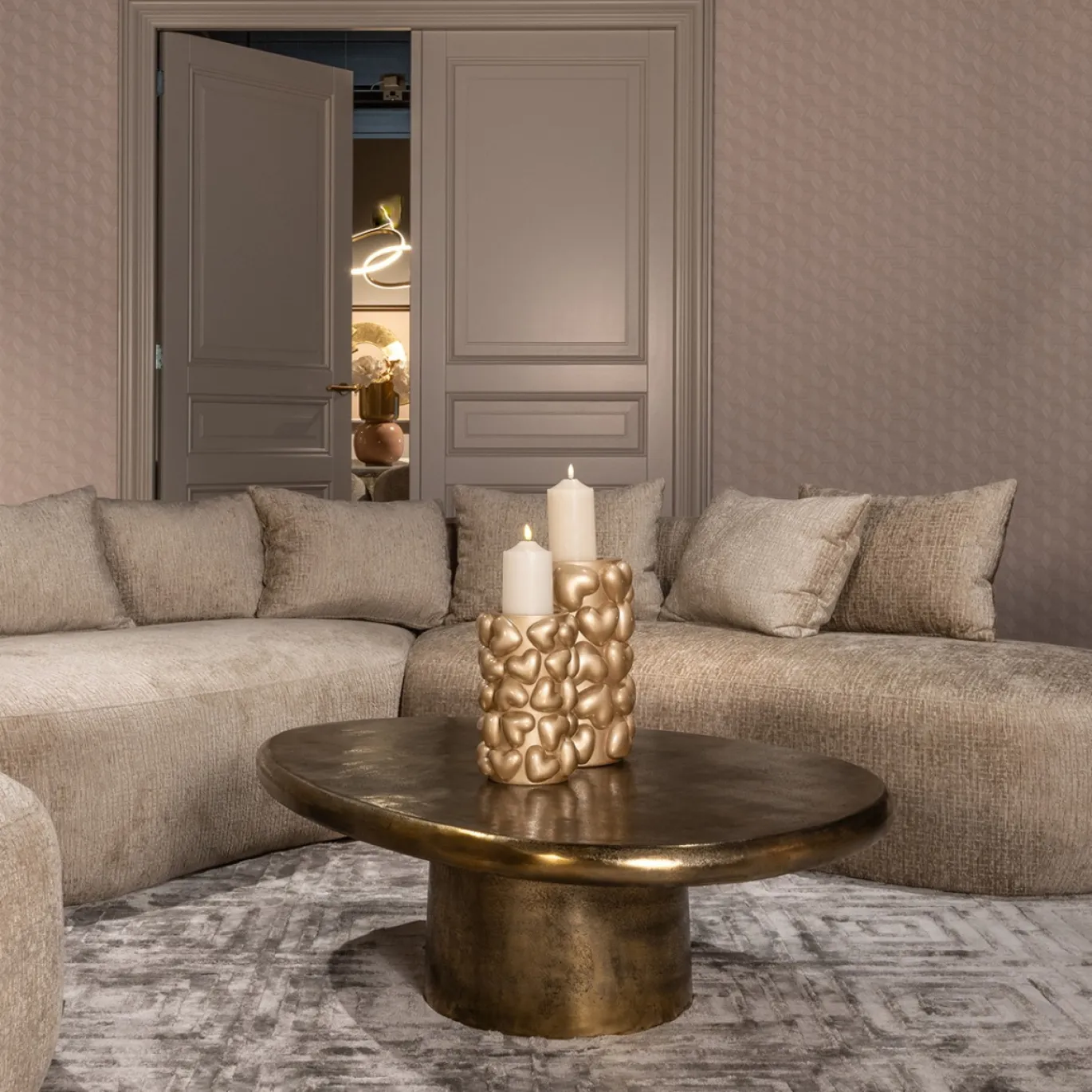 Richmond Salontafel Pulitzer Brass 106cm