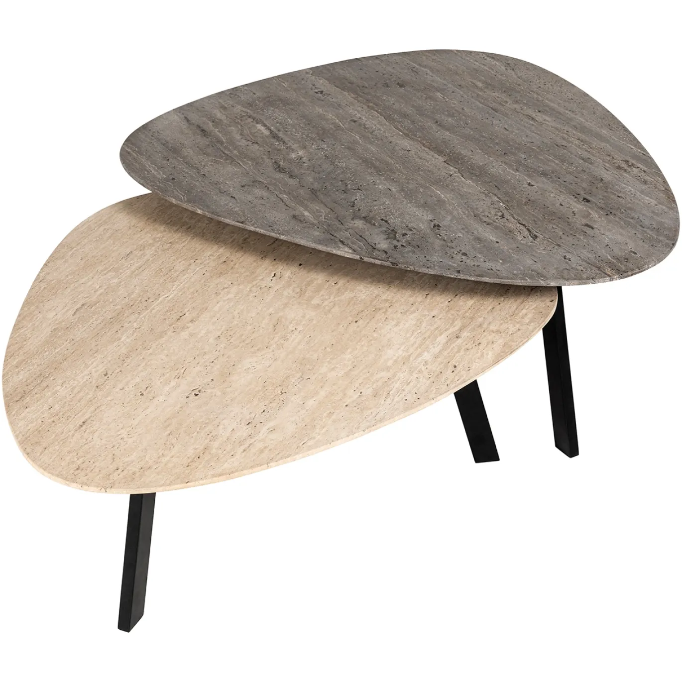 Richmond Salontafel Spencer Set van 2 Beige Travertin