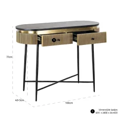 Richmond Sidetable Ironville Marmer Goud 100cm