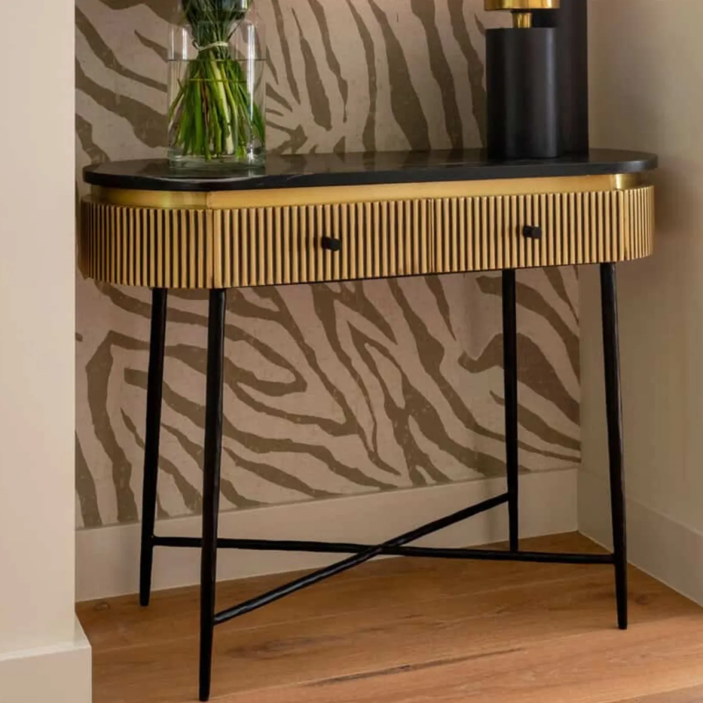 Richmond Sidetable Ironville Marmer Goud 100cm