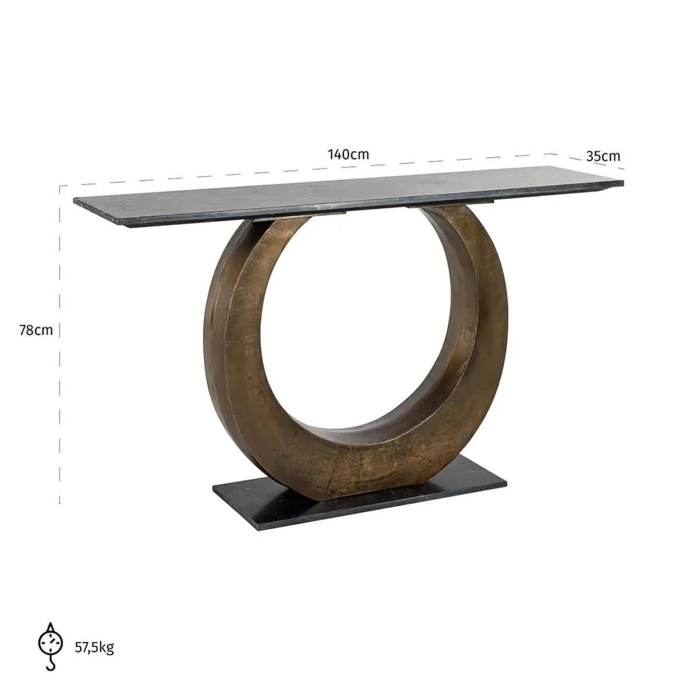 Richmond Sidetable Luna Marmer 140cm