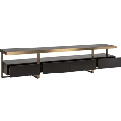 Richmond Tv-meubel Diddley Zwart/Goud 220cm