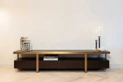Richmond Tv-meubel Diddley Zwart/Goud 220cm