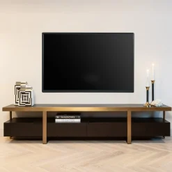 Richmond Tv-meubel Diddley Zwart/Goud 220cm