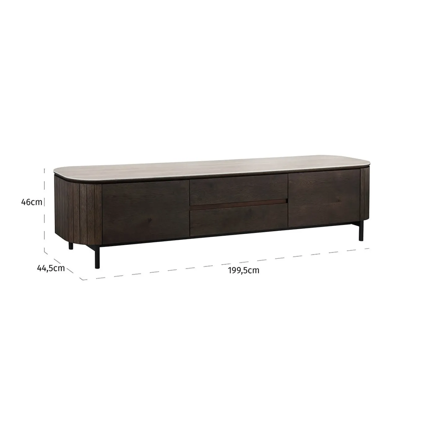Richmond Tv-meubel Ritz Beige/Bruin 200cm