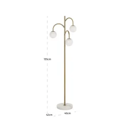 Richmond Vloerlamp Janou Goud 3-Lichts