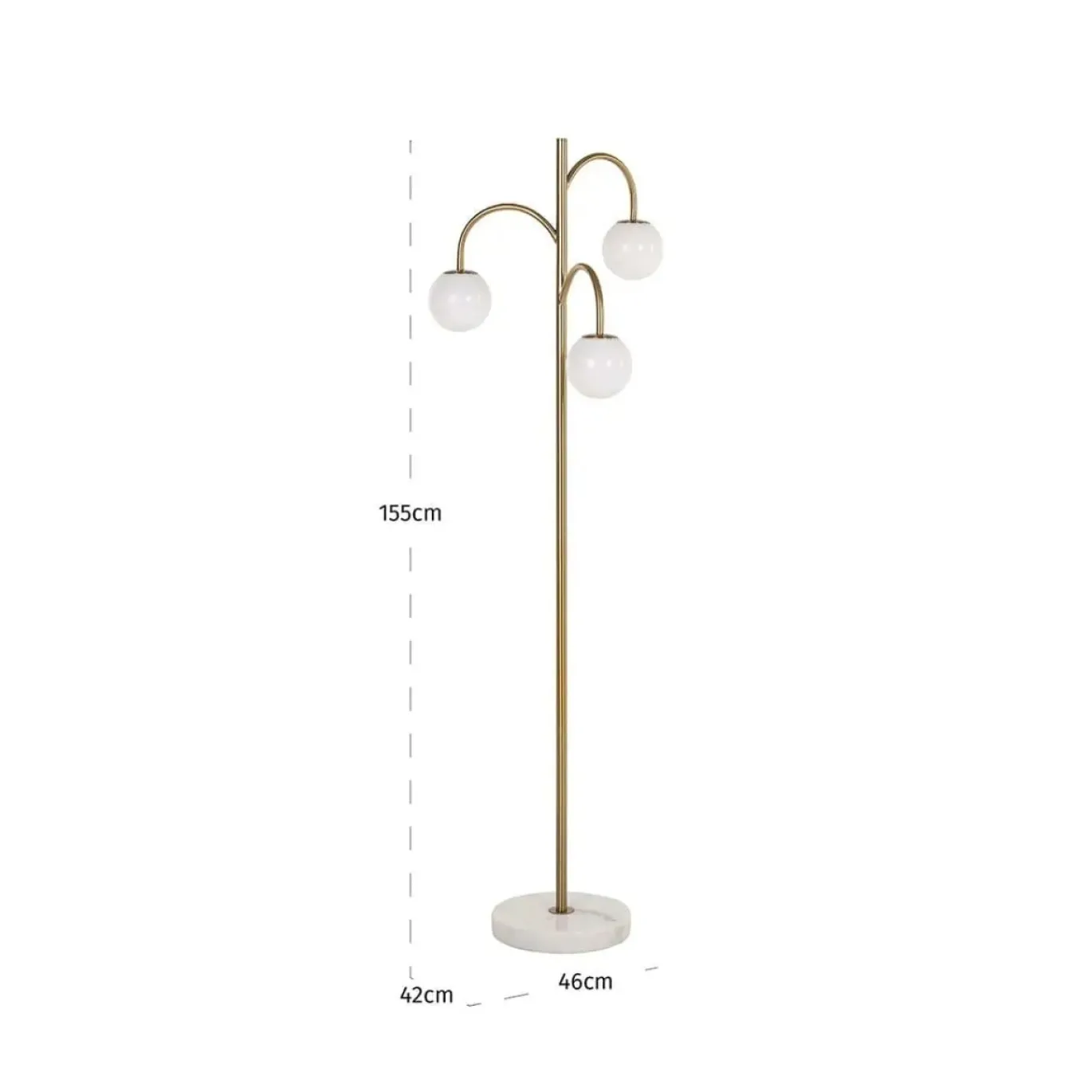 Richmond Vloerlamp Janou Goud 3-Lichts
