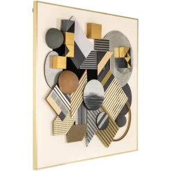 Richmond Wanddecoratie 3D Block Zwart/Goud