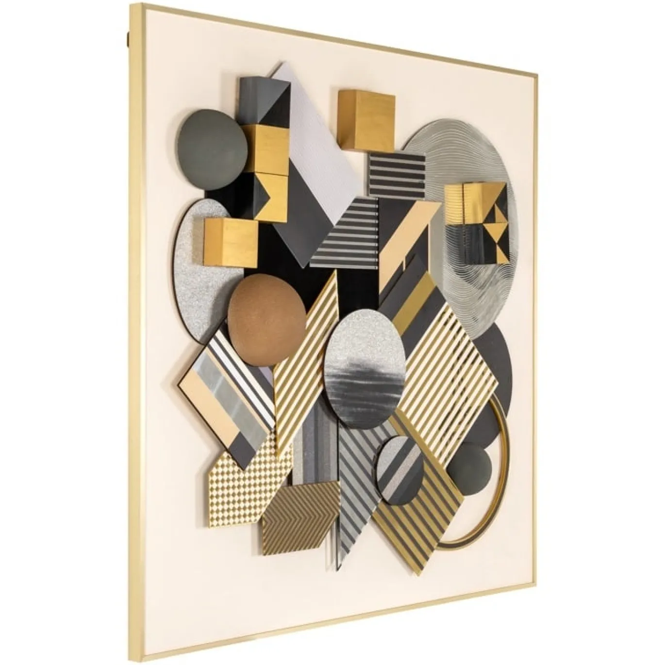 Richmond Wanddecoratie 3D Block Zwart/Goud