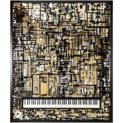 Richmond Wanddecoratie Piano Wibi Zwart/Goud 158x188cm