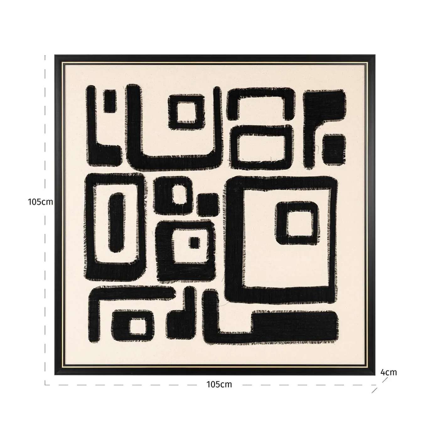 Richmond Wanddecoratie Shanita Zwart/Wit 105x105cm
