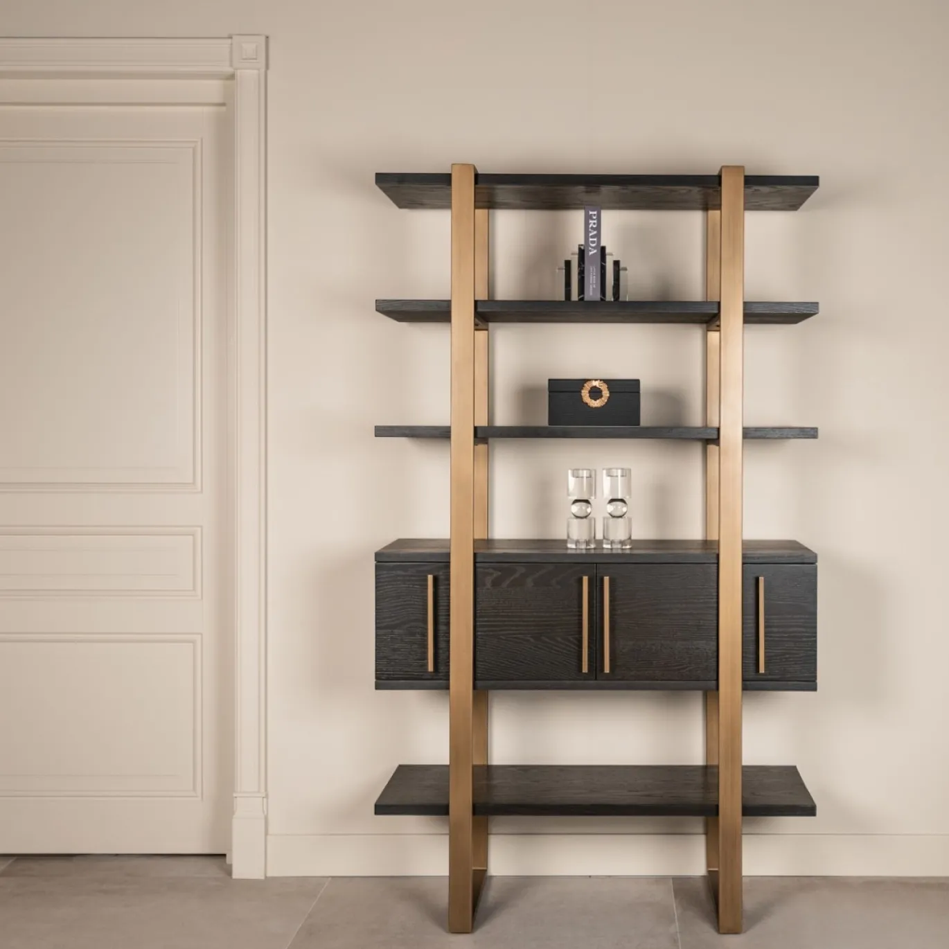 Richmond Wandkast Cambon 4-Deuren 4-Planken Dark Coffee