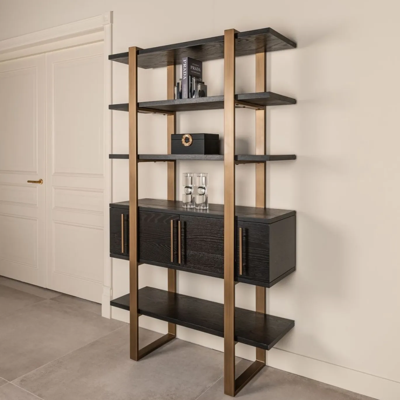 Richmond Wandkast Cambon 4-Deuren 4-Planken Dark Coffee