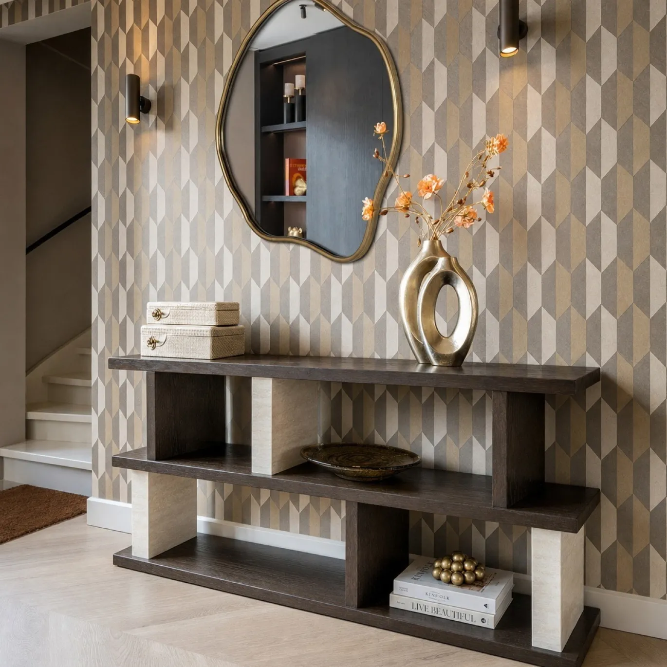 Richmond Wandtafel Waldorf Donkerbruin/Stone 170cm