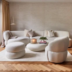 Rivièra Maison Bank San Remo 2,5-Zits Links Bouclé Wit