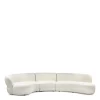 Rivièra Maison Bank San Remo 3,5-Zits Links Bouclé Wit