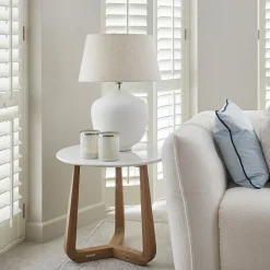 Rivièra Maison Bijzettafel Casone Marmer Wit Ø60cm