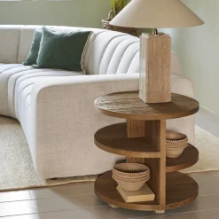 Rivièra Maison Bijzettafel Del Rey Eikenhout Ø60cm